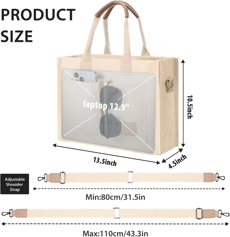 GASSDA Tote Bags for Women Canvas Tote Purse Crossbody with Pockets Top Handle Shoulder Satchel Bag for Women - Image 3